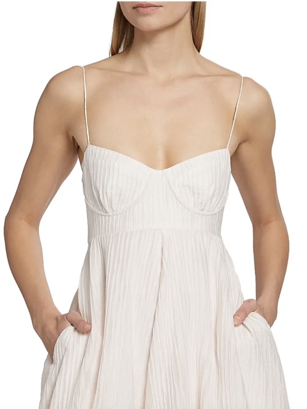 NWT AMUR Jill Midi Dress in Sea Salt - Picture 8 of 8